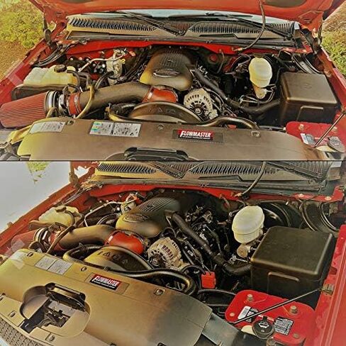 نظام سحب الهواء البارد فائق السرعة 4 بوصات + بديل درع الحرارة لـ 1999-2006 GMC/Chevy V8 4.8L/5.3L/6.0L Silverado 1500/2500/3500 (أسود) in Kuwait