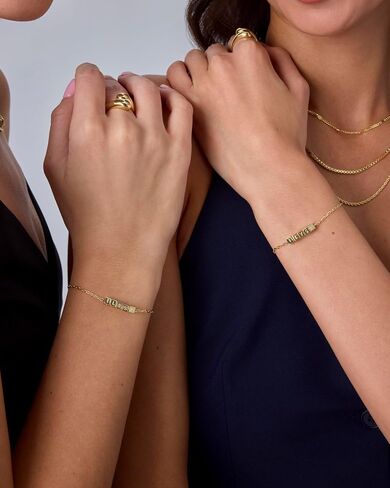 PAVOI 14K Gold Plated Friendship Matching Adjustable Bracelets for Women | Gold Best Friends Bracelet Set | BFF ILYSM Bracelet Pack in Saudi Arabia
