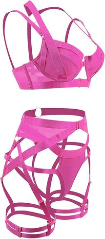 مجموعة الملابس الداخلية المثيرة المشاغب مع Underwire رفع حزام الرباط الملابس الداخلية مجموعة الملابس الداخلية الصدرية واللباس الداخلي 5 قطعة الملابس الداخلية in Kuwait