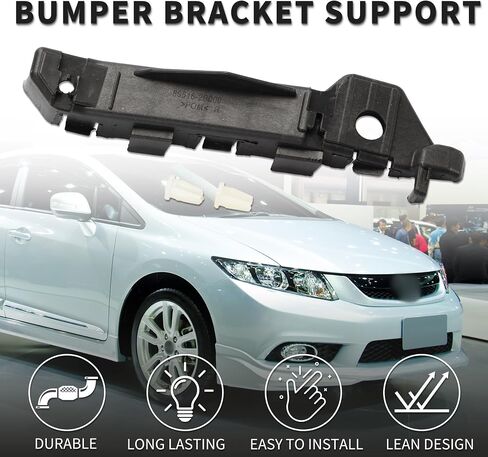 Bumper Support Bracket for Hyundai Santa Fe 2007-2009 Durable No.865162B000 | Right Side Front Bumper Retainer Bracket Hold Mount Black 1 Pc in Saudi Arabia