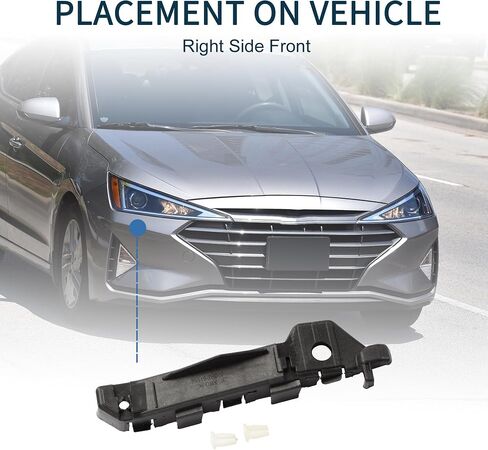 Bumper Support Bracket for Hyundai Santa Fe 2007-2009 Durable No.865162B000 | Right Side Front Bumper Retainer Bracket Hold Mount Black 1 Pc in Saudi Arabia