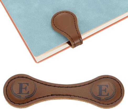 uxcell Personalized Magnetic Leather Bookmark, 26 Letters Bookmark Customized Initial Bookmarks Vintage Magnetic Book Marks Text Book Marker Clip for Book Lovers Teacher (Dark Brown/L) in Saudi Arabia