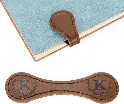 uxcell Personalized Magnetic Leather Bookmark, 26 Letters Bookmark Customized Initial Bookmarks Vintage Magnetic Book Marks Text Book Marker Clip for Book Lovers Teacher (Dark Brown/L) in Saudi Arabia