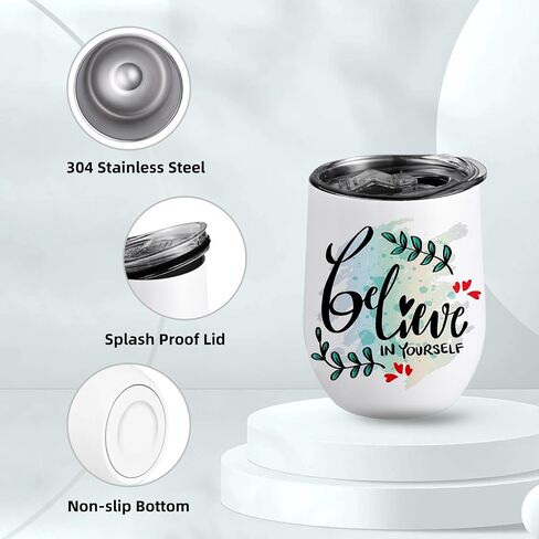 ColorSub Sublimation Straight Wine Tumblers 12oz, 16 Pack Stainless Steel Double Wall Sublimation Blanks Wine Cups with Lids & Straws, Brush, Shrink Wrap, Silicone Straw Tips, Gift Box in Kuwait
