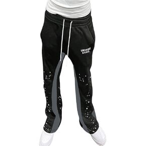 بنطال رياضي للرجال من GORGLITTER بنطال رياضي مكدس Y2K كتلة اللون برباط الخصر بنطال الركض in Kuwait