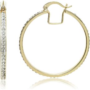 20mm - 40mm Hoop Earrings for Women made with Faceted Crystals