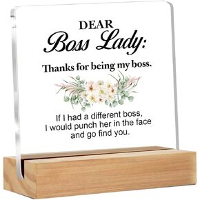 هدايا شكرًا لك بوس للنساء والرجال، هدايا تقدير رئيسه، رئيس رائع حقًا يصعب العثور عليه، لافتة تزيين مكتب أكريليك شفافة للمكتب المنزلي، مقاس 10.16 × 10.16 سم in Kuwait