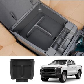 Center Console Organizer Box Compatible with 2023-2025 Chevrolet Colorado GMC Canyon Console Tray Armrest ABS Storage Box with Silicone Pad for 2024 Chevy Colorado GMC Canyon Accessories