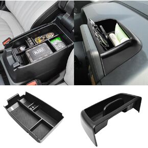 2PCS Center Console Organizer Compatible with 2021-2024 Ford Bronco Sport and Dash Storage Tray Interior Accessories, Armrest Storage Box Dash Organizer Holder (Not for Escape & Bronco), Black