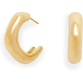 Rocksbox Kennedy Square Huggie Hoops - Gold Hoop Earrings for Women - 14k Gold Plating - Premium Quality Jewelry - 0.75"