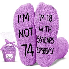HAPPYPOP Birthday Gifts Ideas for Women - Gifts for 71th 72th Year Old Birthday Female, Best Birthday Socks