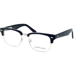 Ernest Hemingway Eyeglass Collection 4629 in Gloss Black & Silver ; Demo Lens