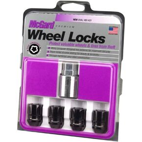 McGard 24025 Black Cone Seat Wheel Locks (1/2" - 20 Thread Size) - Set of 4