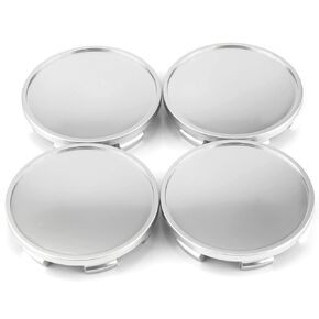 RTRHINOTUNING 4pcs 65mm(2.56in) Wheel Hub Center Caps Compatible with 2001-2014 17" 18" 19" 20" Mustang Silver Rim Caps
