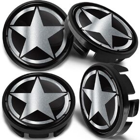 4 x 65mm Wheel Centre Alloy Hub Center Caps Compatible with VW 3B7 601 171 / 6U7 601 171 Hubcaps Silver Star CV 43