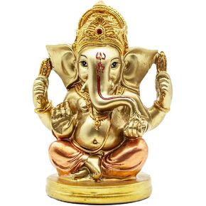 BangBangDa Hindu Lord Ganesha Statue - Indian Elephant God Murti Decor Hand Painting Figurines Idol Wedding Return Gifts Home Mandir Pooja Item Altar Yoga Room Decor