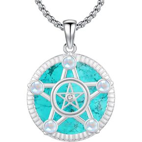Eusense Tetragrammaton Nudo De Bruja Plata 925 Original Lilith Necklace Triple Moon Goddess Necklace Witches Knot Necklace Moon Phase Necklace 925 Sterling Silver Pendant Witchy Jewelry for Women Men