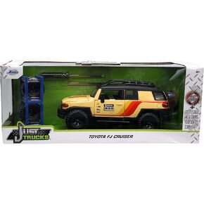 Just Trucks 1:24 Toyota FJ Cruiser with Rack Die-cast Car Yellow, Toys for Kids and Adults