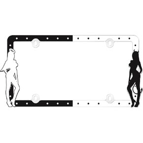 Cruiser Accessories 19000 Angel & Devil License Plate Frame, Black/White