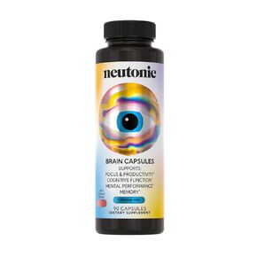 Neutonic | Nootropic Brain Capsules | Support Cognitive Function & Memory - Caffeine-Free, Research-Backed Nootropic Ingredients | Enhance Focus & Mental Performance | 90 Capsules