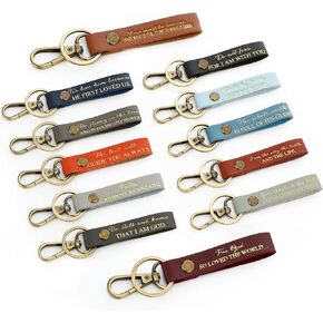 Yinkin 12 Pcs Christian Bible Verse Keychains Bulk Religious Keychain Church Gift for Sunday School Student Teacher Nurse Mother Gift