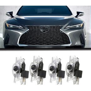 4Pcs No Fade HD LED Car Welcome Projector Lights,Car Door Lights Logo Projector Compatible with LS/ES/IS/LX/RX/GS/GX/RC Car Accessories,3D Ghost Shadow Light