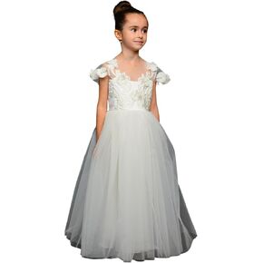 Flower Girl Dress Lace Party Dresses Lace Girl Dress Tulle Formal Dress Girls Party Wedding Pageant Ceremony First Communion