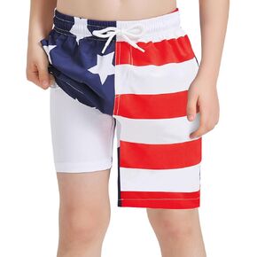 URBEST Boys Swim Trunks Compression Liner Swim Shorts Teen Boys Quick Dry Anti Chafe Bathing Suit with Boxer Brief