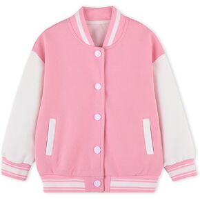 Cromoncent Boys Girls Color Block Varsity Jackets, 18 Months - 14 Years