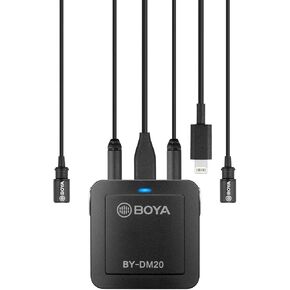 BOYA Dual Lavalier Lightning Microphone for iOS iPhone 11 Vlog, 20 ft/6m BY-M2D Dual-Head Lapel Universal Mic with Lightning Plug Adapter for iPhone 11 10 X 8 7 MAC YouTube Video Facebook Live in Kuwait