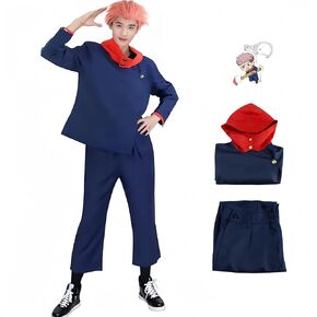 Anime Sports Coat Cosplay Costume Adult Uniform Blazer Zipper Unisex Jacket Halloween Outfits (Blue-02, XXL)