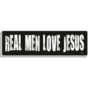 Gear Tatz - REAL MEN LOVE JESUS - Christian Bumper Sticker - Professionally Made in The USA - Vinyl Decal