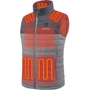 Venustas Men's Heated Vest with Battery Pack 7.4V, Ultra-thin Carbon Fiber, Suitable for Winter Outdoor Hunting Skiing