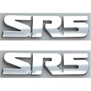 2Pcs SR5 Emblem Trunk Back Decal Sticker Badge for Tacoma Tundra (Chrome)