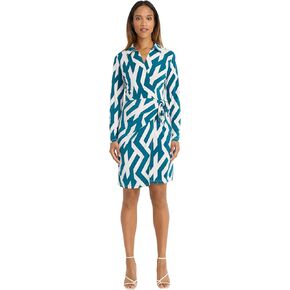 Donna Morgan Long Sleeve Perfect Wedding Guest Or Bridal Shower Casual Wrap Dress for Women