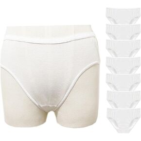 Women's Disposable Panties Underwear Travel Panties Pure Cotton Emergencies Panties for Business Trip Travel Hotel Spa Hospital Stays Underpants White Large(7pcs/pk)
