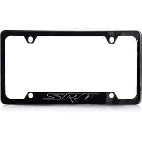Dodge SRT Black Solid Metal License Plate Frame Tag Holder