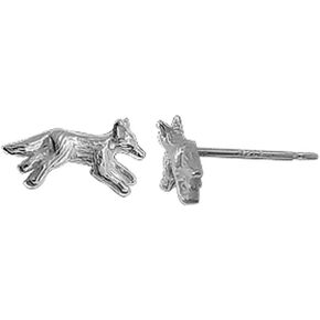 Boma Jewelry Sterling Silver Wolf Stud Earrings