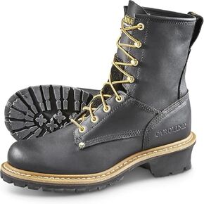 Carolina Men's Elm 8" Plain Toe Logger Work Boots, Black - 11 D