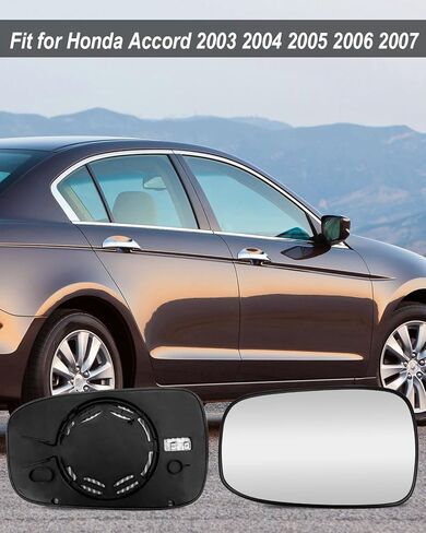 زجاج مرآة ساخن من ULZOZN لجانب الركاب مناسب لسيارة Honda Accord 2003-2007 استبدال 76203-SDC-N01، عدسات مرآة الرؤية الخلفية اليمنى in Kuwait