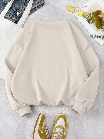 SOLY HUX Women's Plus Size Letter Graphic Sweatshirt Crew Neck Drop Shoulder Long Sleeve Loose Pullover Tops in Saudi Arabia