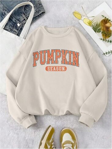 SOLY HUX Women's Plus Size Letter Graphic Sweatshirt Crew Neck Drop Shoulder Long Sleeve Loose Pullover Tops in Saudi Arabia