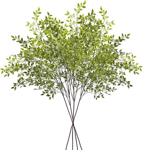 2Pcs Artificial Greenery Stems, 43.3" Fake Nandina Stems Plants Faux Twig Greenery Branches for Indoor Desk Office Shop Home Table Vase Spring Decor in Kuwait