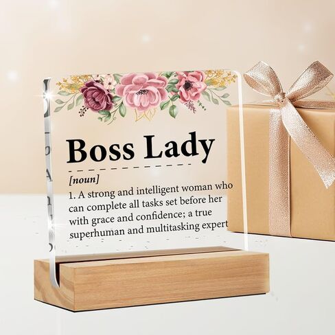 Thank You Boss Gifts for Women Men, Boss Appreciation Gifts, a Truly Great Boss Hard to Find Clear Acrylic Desk Decorative Sign for Home Office, 4 x 4 Inches in Saudi Arabia