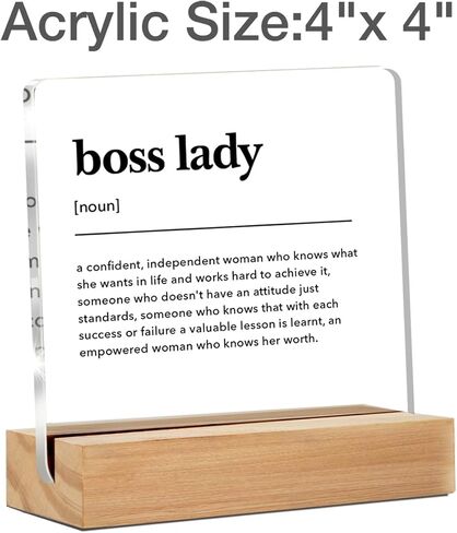 Thank You Boss Gifts for Women Men, Boss Appreciation Gifts, a Truly Great Boss Hard to Find Clear Acrylic Desk Decorative Sign for Home Office, 4 x 4 Inches in Saudi Arabia