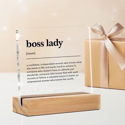 Thank You Boss Gifts for Women Men, Boss Appreciation Gifts, a Truly Great Boss Hard to Find Clear Acrylic Desk Decorative Sign for Home Office, 4 x 4 Inches in Saudi Arabia