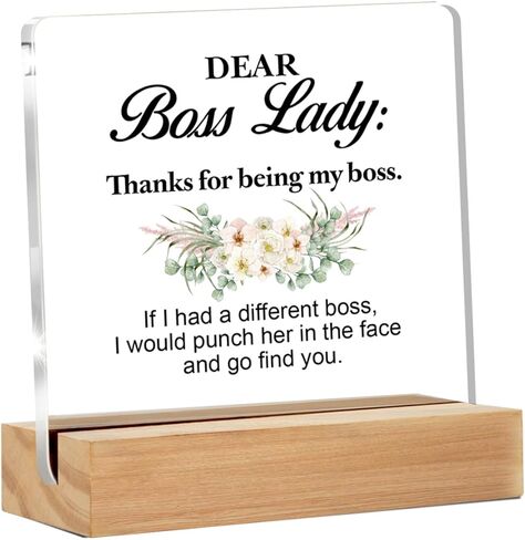 Thank You Boss Gifts for Women Men, Boss Appreciation Gifts, a Truly Great Boss Hard to Find Clear Acrylic Desk Decorative Sign for Home Office, 4 x 4 Inches in Kuwait