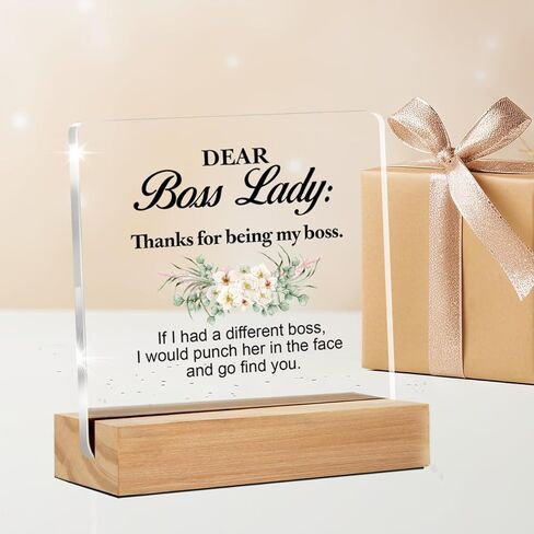 Thank You Boss Gifts for Women Men, Boss Appreciation Gifts, a Truly Great Boss Hard to Find Clear Acrylic Desk Decorative Sign for Home Office, 4 x 4 Inches in Kuwait