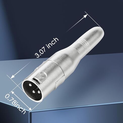 pegcabac XLR 3 Pin Male to 1/4" 6.35mm Female Jack Socket Audio Adapter, Professional Grade Conversion Adapters, Audio Cable Mic Cord Adapter Plug, Silver 4-Pcs in Kuwait