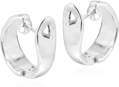 AeraVida Stylish White Mother of Pearl Inlay 925 Sterling Silver C Hoop Earrings | Sterling Silver Hoop Earrings | Earrings for Women | Hoop Earrings | Gift for Daughter, Mother’s Day, Birthday in Saudi Arabia